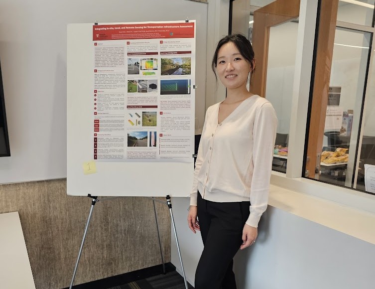 Xiwen Hao beside her poster